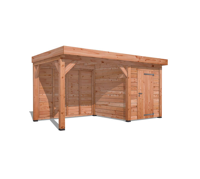 Douglas Overkapping Klassiek 3x5m. | Type 11 met schuur 01